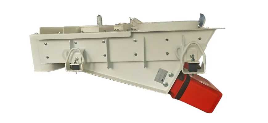 Trough vibrating feeder with adjustable frequency for granular material handling