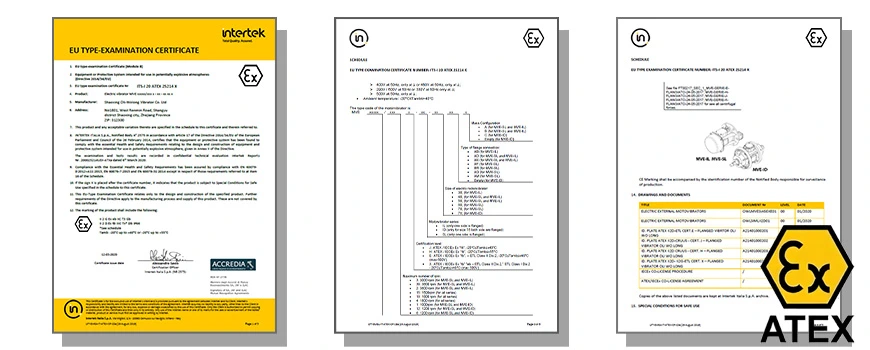 ATEX approved vibrating feeder | suitable for flammable and explosive material conveying