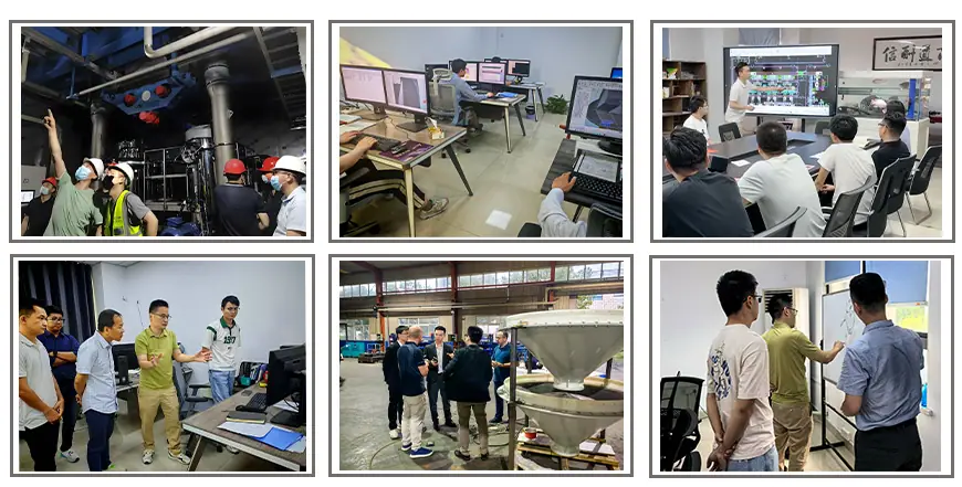 Vibrating Feeder Manufacturer R&D & Client Communication Scene of bin activator manufacturer