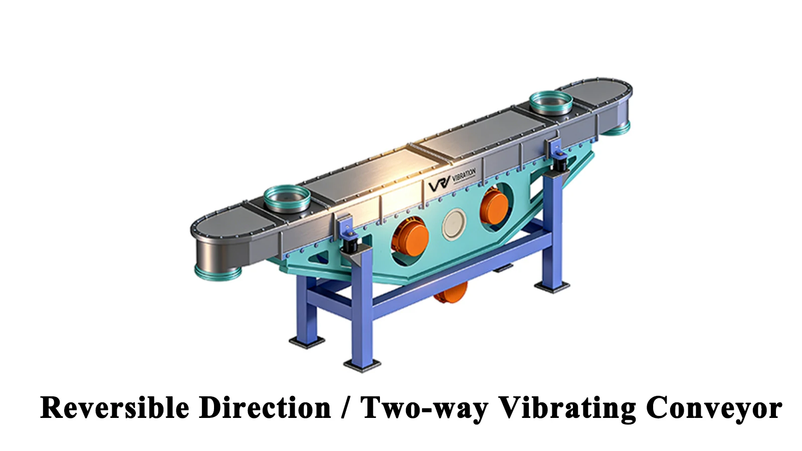 two-way vibrating feeder with dual discharge outlets for directional material feeding