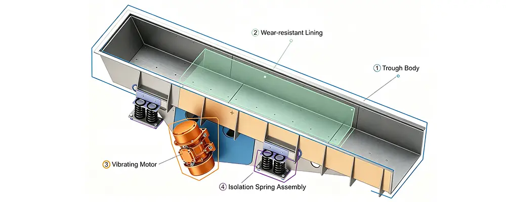 Vibrating conveyor components