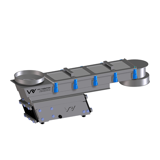 Compact electromagnetic vibrating feeder