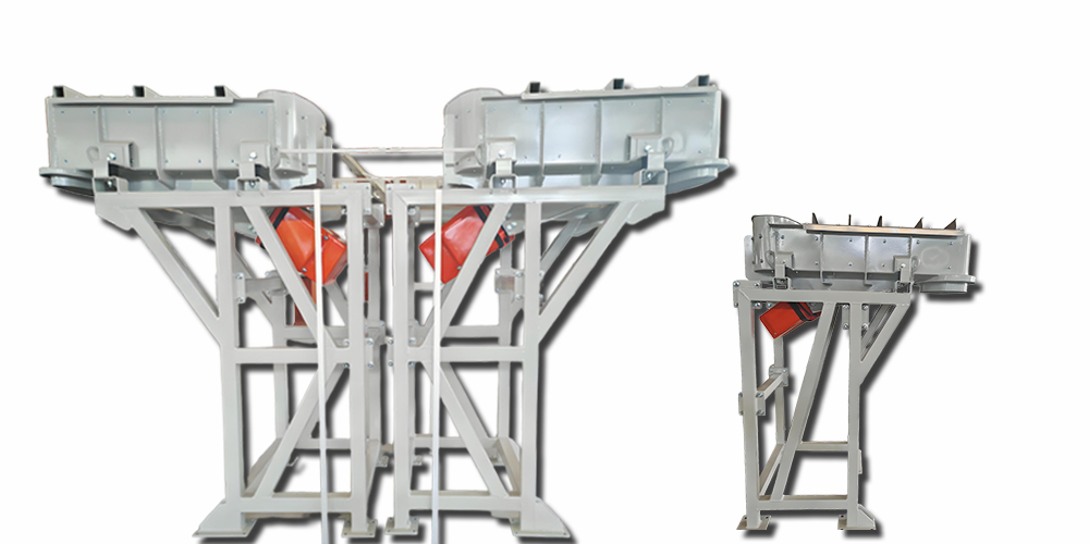 Alimentadores vibratorios electromagnéticos cerrados con soporte en la industria del vidrio